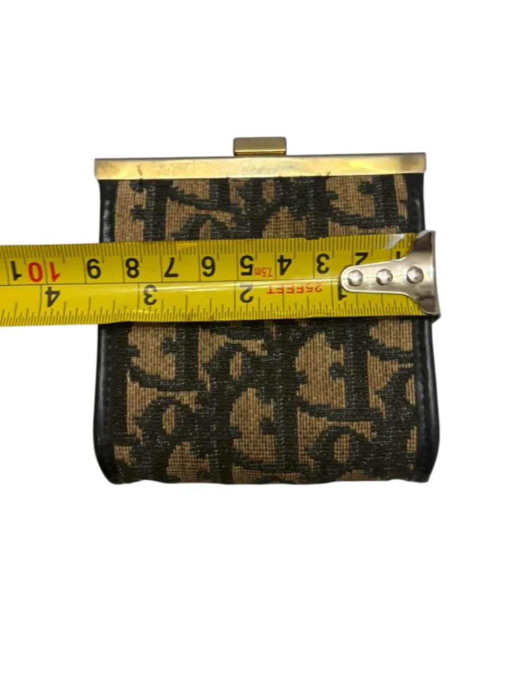 Dior Blue vintage signature trotter kisslock coin pouch rare